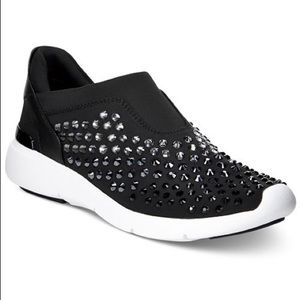MICHAEL KORS slip-on embellished black sneakers